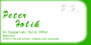 peter holik business card