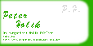 peter holik business card